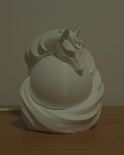 Stallion Sphere LED Lamp – 3D Printed Horse Night Light