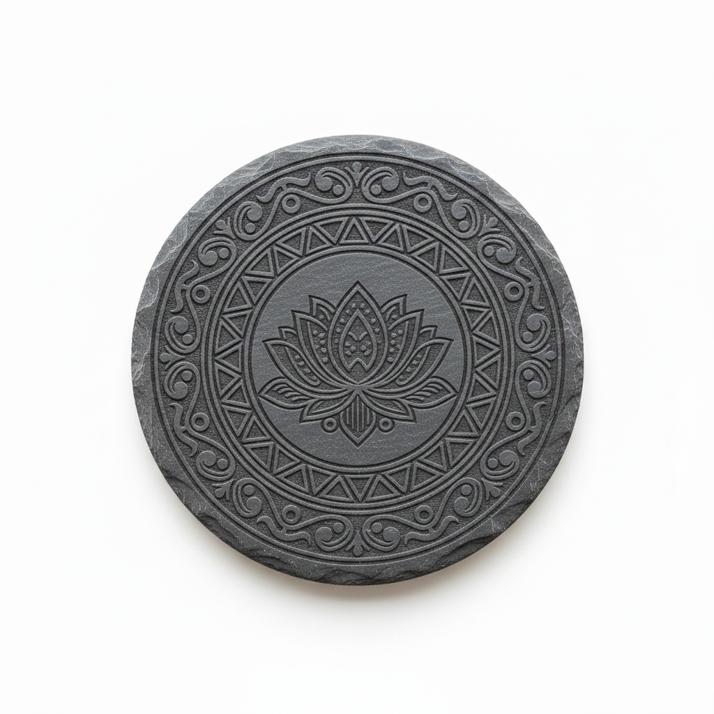 Personalised Slate Coaster, Custom Laser Engraved 100mm Tea or Coffee Gift