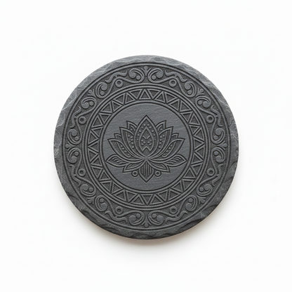 Personalised Slate Coaster, Custom Laser Engraved 100mm Tea or Coffee Gift
