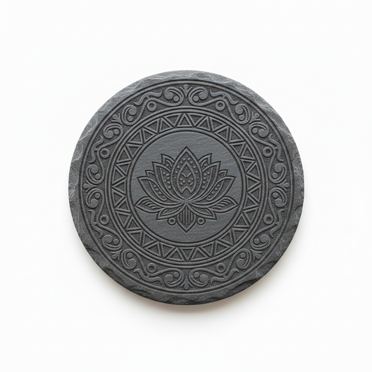 Personalised Slate Coaster, Custom Laser Engraved 100mm Tea or Coffee Gift